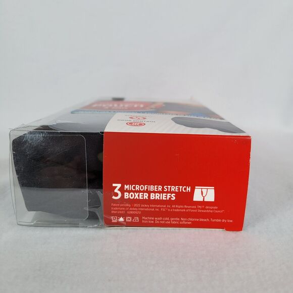 Jockey Mens 3 Pack Boxer Brief Size Small Black Active Micro Chafe Proof Stretch - Picture 4 of 5